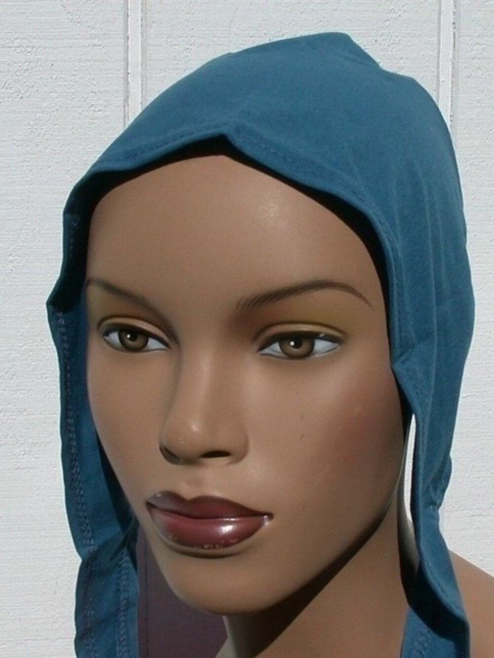 Teal Blue Cotton Tie Back Bonnet Hijab Undercap